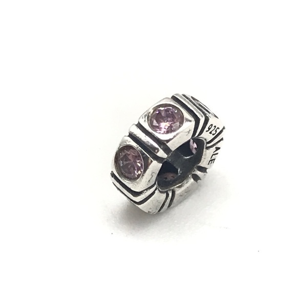 Pandora Pink CZ Trinity Spacer Charm - Picture 2 of 6